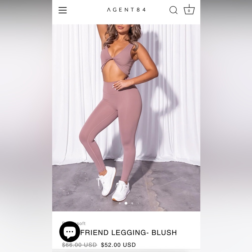 Agent84 - Girlfriend Legging in Blush - Size Small